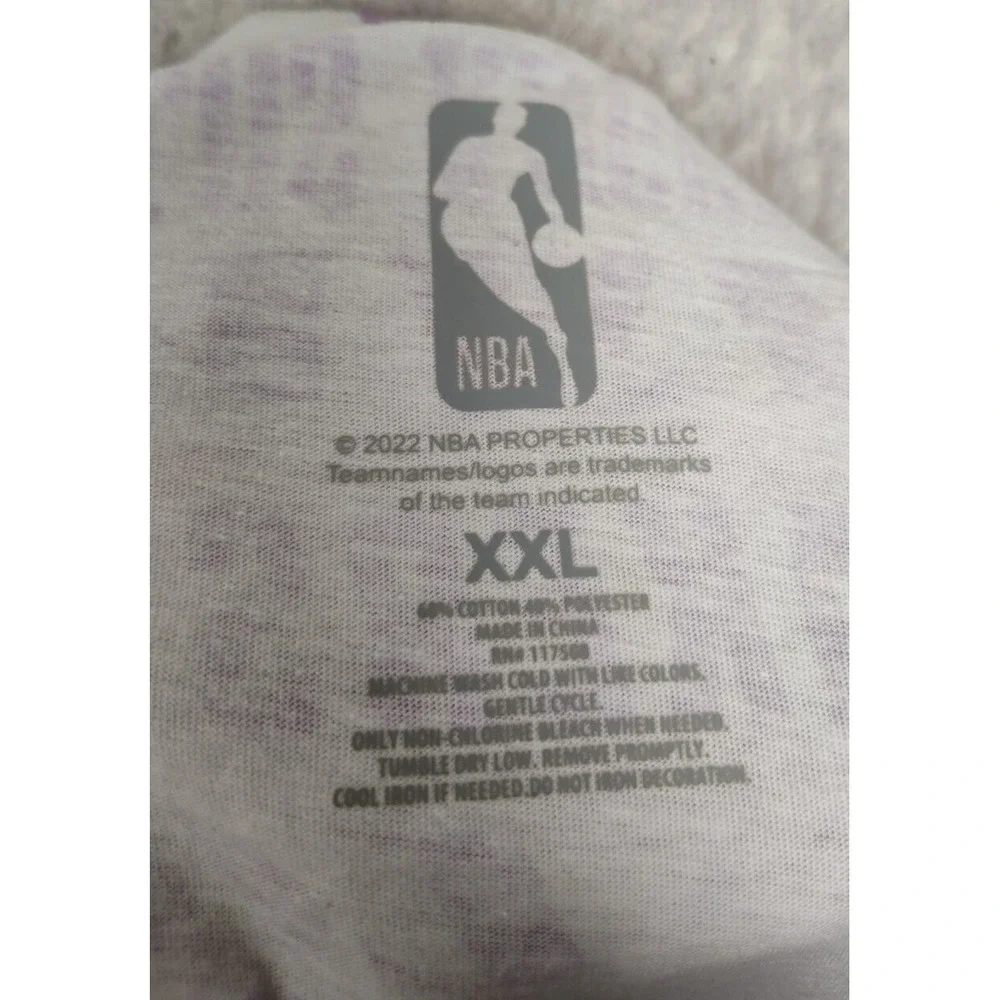 NBA Los Angeles Lakers Men Shirt XXL Purple CottonBlend Short Sleeve Regular Tee